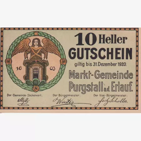 Purgstall ad. Erlauf 10 heller 1920