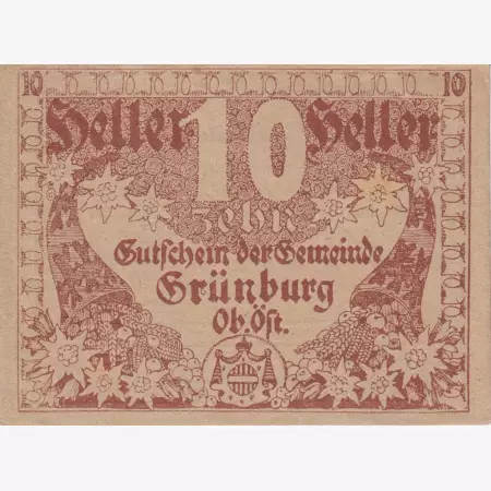 Grünburg 10 heller 1920