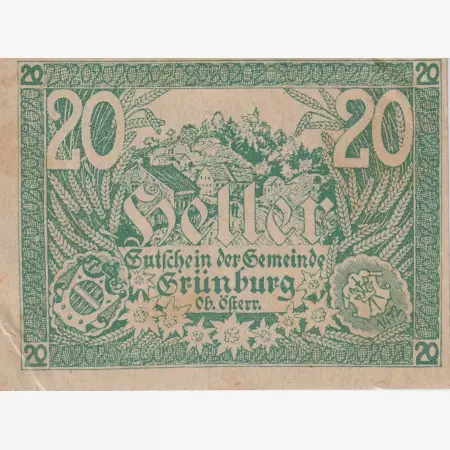 Grünburg 20 heller 1920