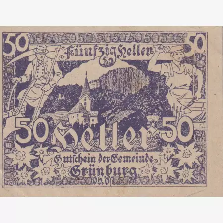 Grünburg 50 heller 1920