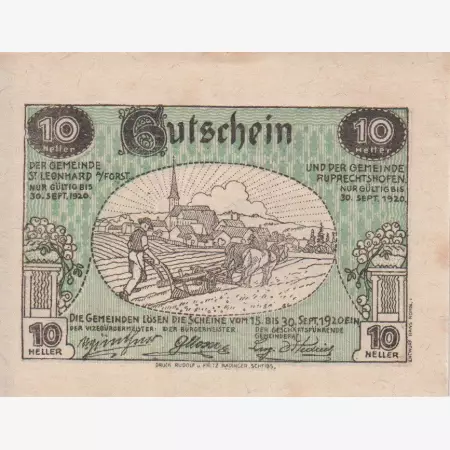 St. Leonhard am Forst 10 heller 1920