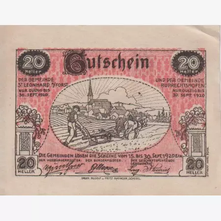St. Leonhard am Forst 20 heller 1920