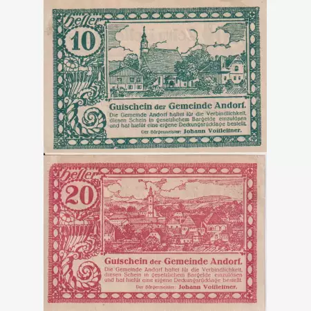 Andorf 10,20 heller 1920