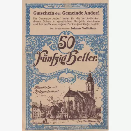 Andorf 50 heller 1920