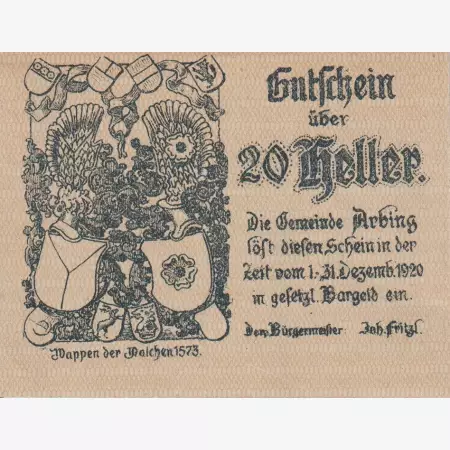 Arbing 20 heller 1920