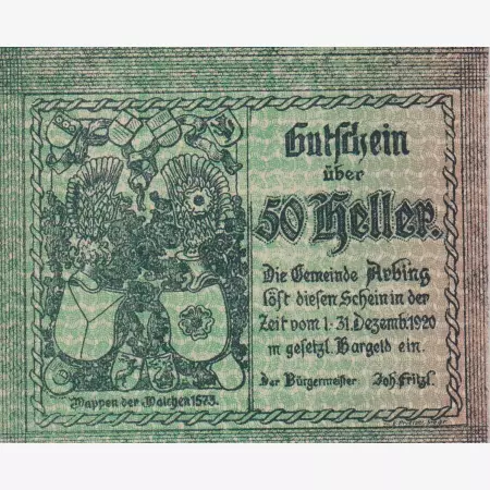 Arbing 50 heller 1920