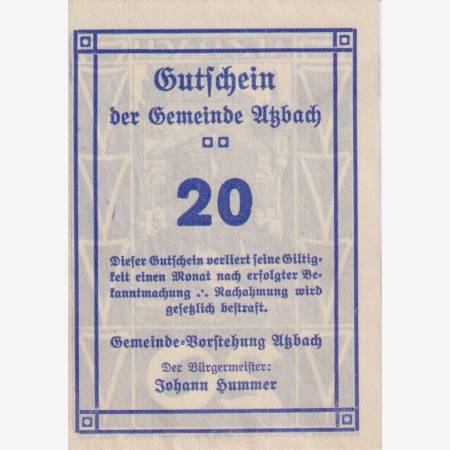 Atzbach 20 heller 1920