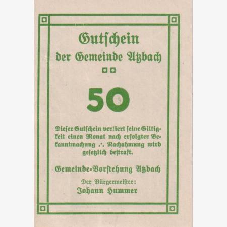 Atzbach 50 heller 1920