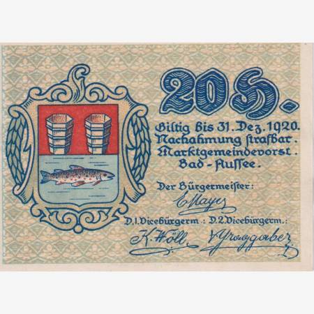 Bad Aussee 20 heller 1920