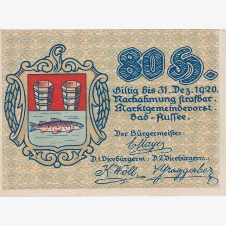 Bad Aussee 80 heller 1920