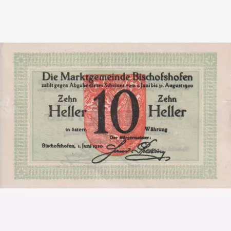 Bischofshofen 10 heller 1920