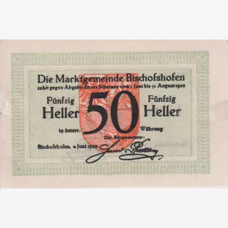 Bischofshofen 50 heller 1920