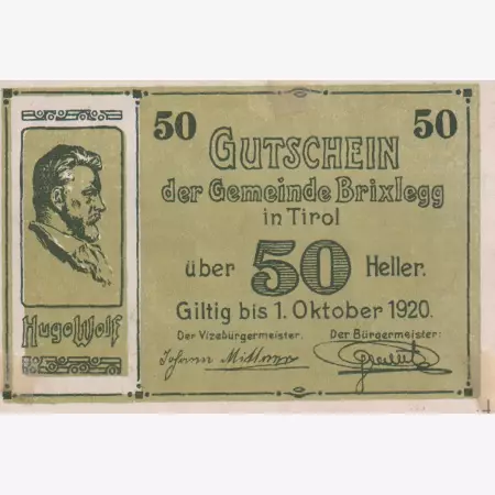 Brixlegg in Tirol 50 heller 1920