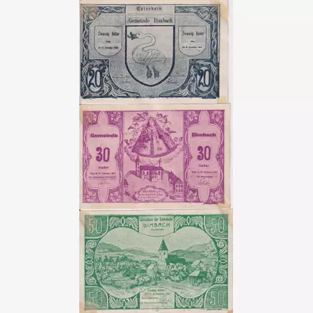 Dimbach 20,30,50 heller 1920