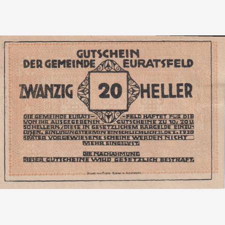 Euratsfeld 20 heller 1920