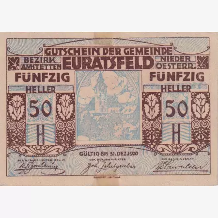Euratsfeld 50 heller 1920