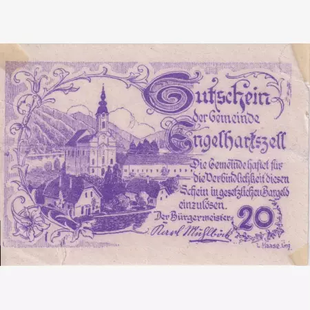 Engelhartszell 20 heller 1920