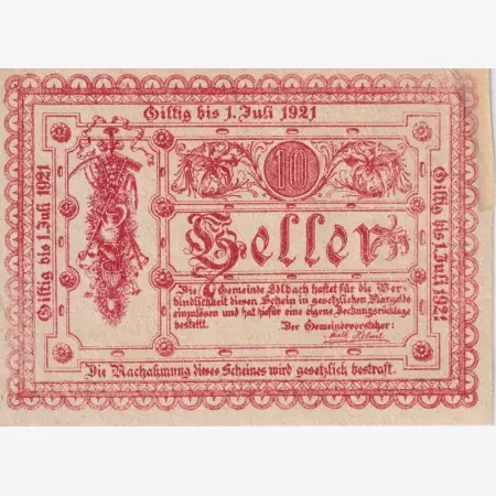 Edlbach 10 heller 1920