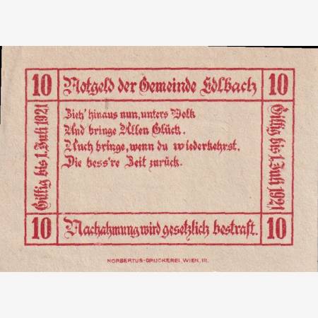 Edlbach 10 heller 1920