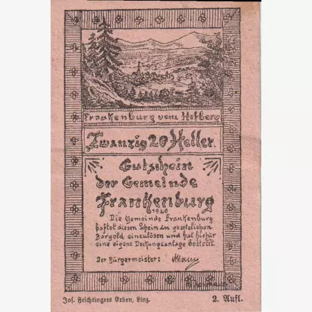 Frankenburg 20 heller 1920