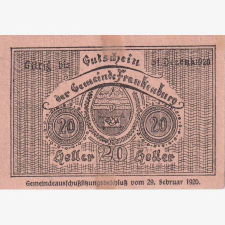 Frankenburg 20 heller 1920