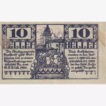 Freistadt 10 heller 1920