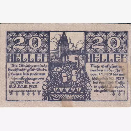 Freistadt 20 heller 1920