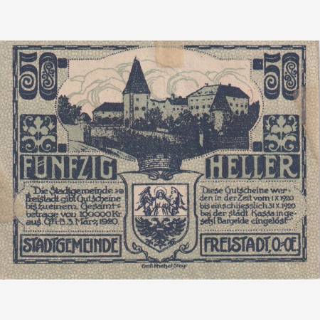 Freistadt 50 heller 1920