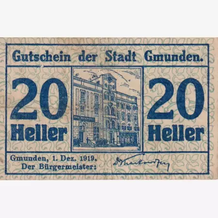 Gmunden 20 heller 1920