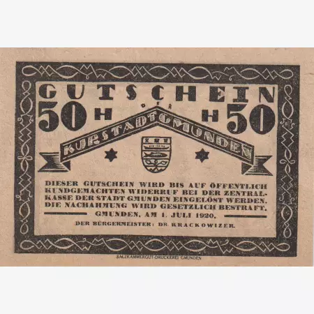 Gmunden 50 heller 1920