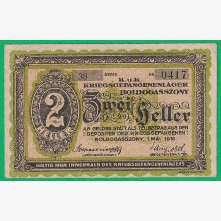 Boldogasszony 2 fillér 1916. 38-0417 hadifogolytábor Boldogasszony 2 fillér 1916. 38-0417 hadifogolytábor