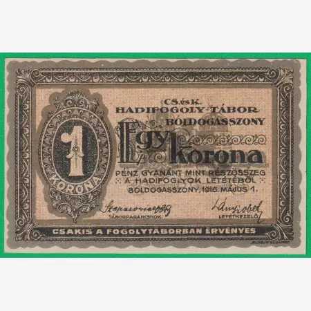 Boldogasszony 1 korona 1916. MS 39-0390 hadifogolytábor