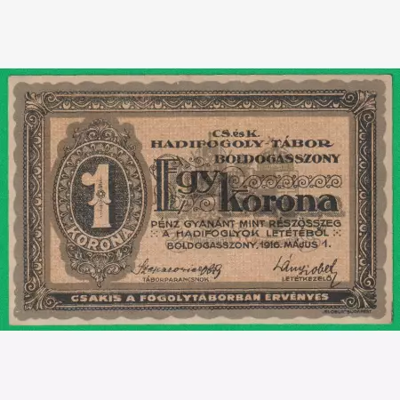 Boldogasszony 1 korona 1916. 36-0780 hadifogolytábor