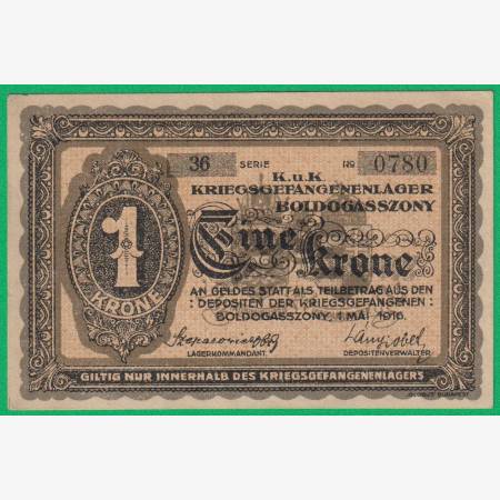 Boldogasszony 1 korona 1916. 36-0780 hadifogolytábor