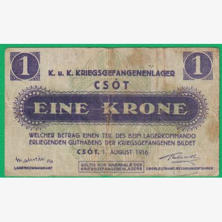 Csót 1 korona 1916. 3901 hadifogolytábor