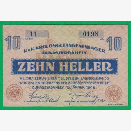 Dunaszerdahely 10 fillér 1916. 11-0198 hadifogolytábor Dunaszerdahely 10 fillér 1916. 11-0198 hadifogolytábor