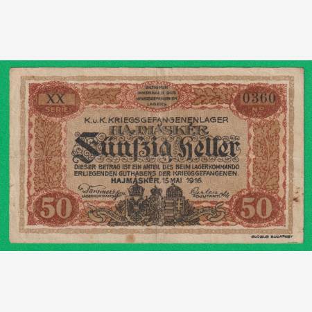 Hajmáskér 50 fillér 1916. XX.-0360 hadifogolytábor Hajmáskér 50 fillér 1916. XX.-0360 hadifogolytábor
