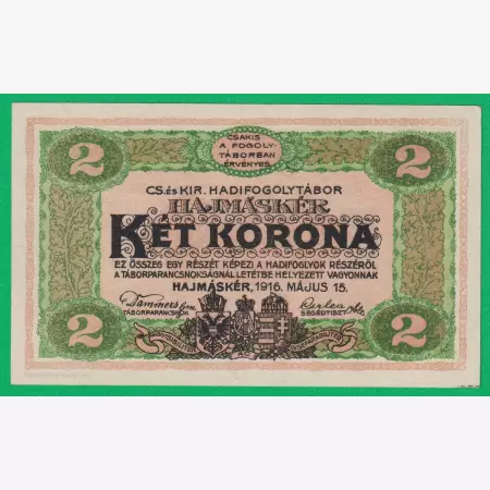 Hajmáskér 1 korona 1916. XXXII. MS-0680  hadifogolytábor