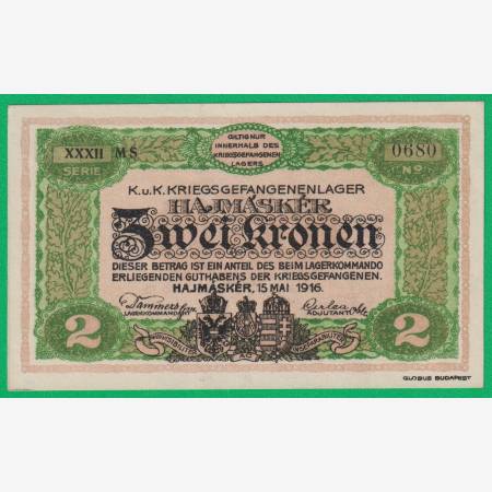 Hajmáskér 1 korona 1916. XXXII. MS-0680  hadifogolytábor