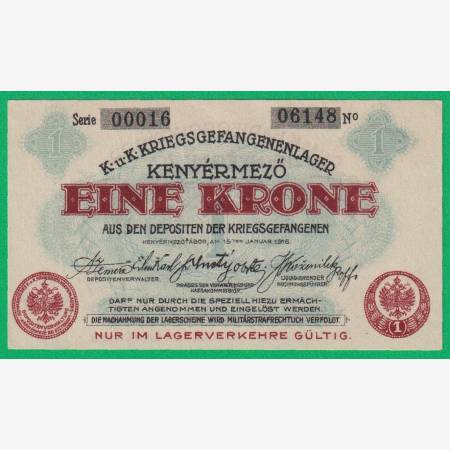 Kenyérmező 1 korona 1916. 00016.-06148 hadifogolytábor