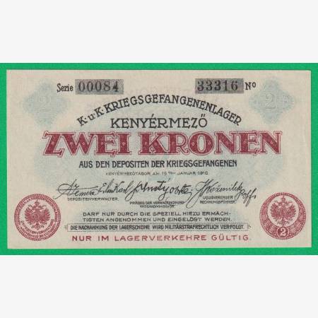 Kenyérmező 2 korona 1916. 00084.-33316 hadifogolytábor