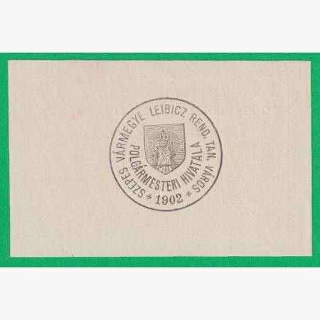 Leibicz város polgármesterének utalványa 1 fillér 1917. Leibicz város polgármesterének utalványa 1 fillér 1917.
