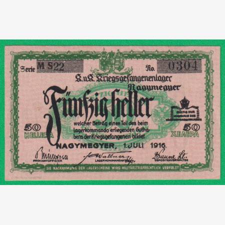Nagymegyer 50 fillér 1916. MS 22.-0304 hadifogolytábor Nagymegyer 50 fillér 1916. MS 22.-0304 hadifogolytábor