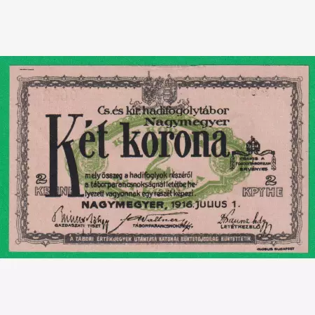 Nagymegyer 2 korona 1916. MS 11.-0802 hadifogolytábor