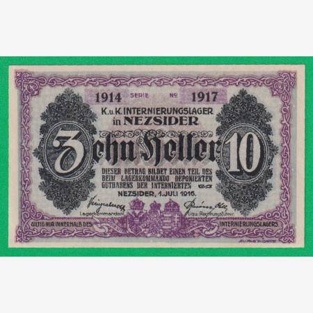 Nezsider 10 fillér 1916. 1914-1917 hadifogolytábor