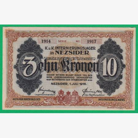Nezsider 10 korona 1916. 1914-1917 hadifogolytábor Nezsider 10 korona 1916. 1914-1917 hadifogolytábor