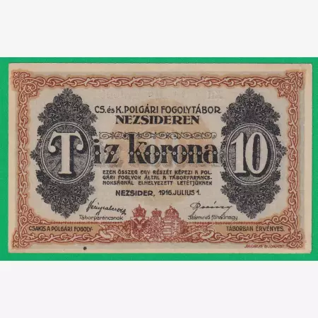 Nezsider 10 korona 1916. XII. MS.-0608 hadifogolytábor