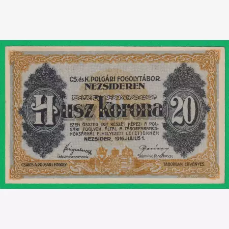 Nezsider 20 korona 1916. VI. MS.-0500 hadifogolytábor