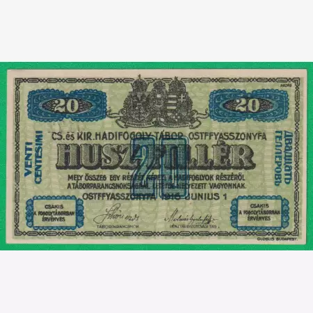 Ostffyasszonyfa 20 fillér 1916. MS 34.-0172 hadifogolytábor