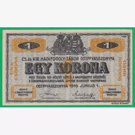 Ostffyasszonyfa 1 korona 1916. 22.-0676 hadifogolytábor